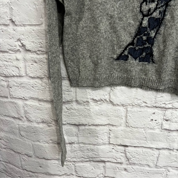 Hollister Fuzzy Giraffe Cropped sweater XS pullover crewneck super soft new grey - Picture 5 of 6